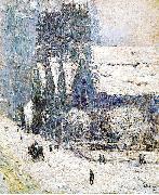 Childe Hassam Painting, oil on canvas, of Calvary Church painting